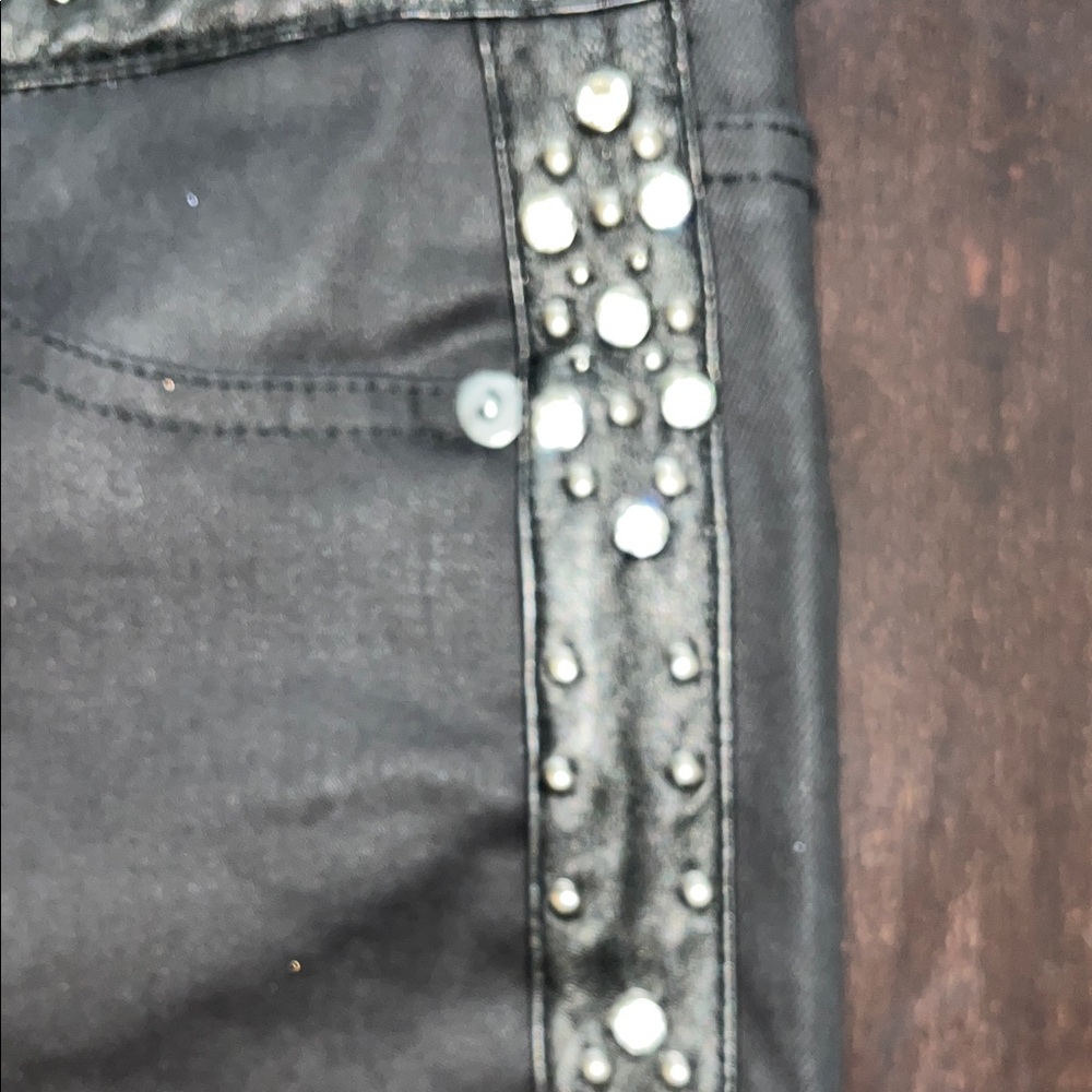 Alice + Olivia Black Embellished Jeans - Picture 3 of 9